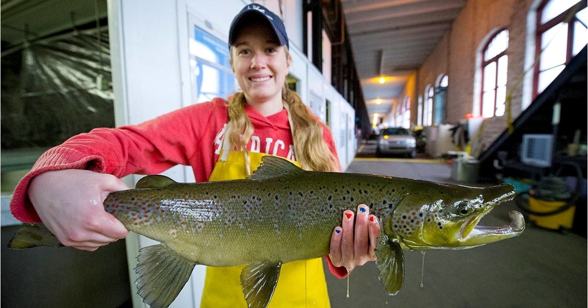 CFRE Student with Salmon